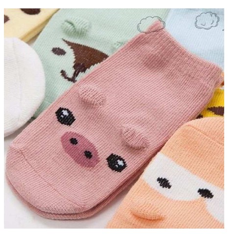 COMBO 5 ĐÔI TẤT Pony Kid's CAO CỔ CÓ CHỐNG TRƯỢT TỪ 0-4 TUỔI,TẤT TRẺ EM LOẠI CAO CỔ HÌNH THÚ PHONG CÁCH HÀN QUỐC