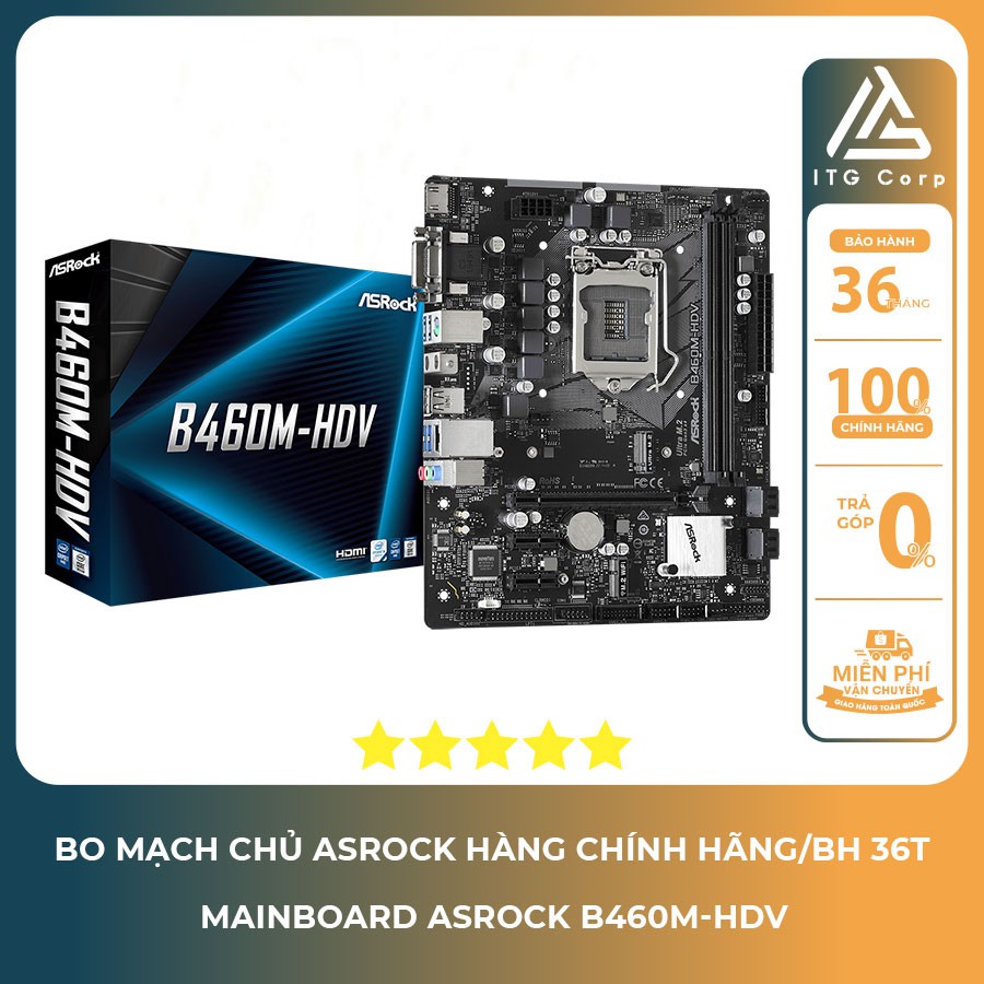 Mainboard - Bo mạch chủ Asrock B460M-HDV (Chipset B460, Socket 1200, hỗ trợ DDR4)