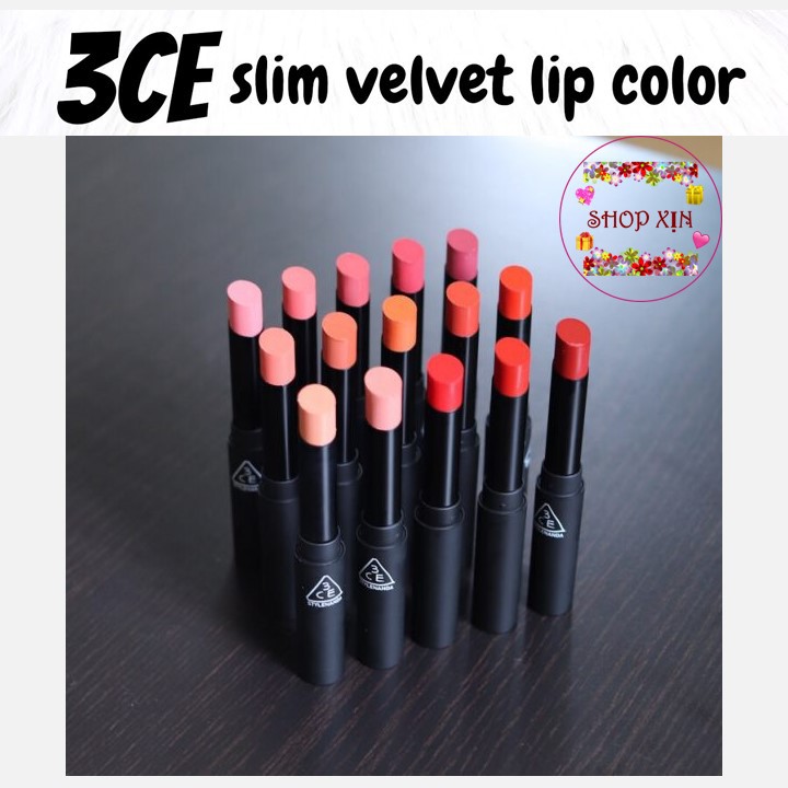 SON 3CE Slim Velvet Lip Color (Son Lì, Lâu Phai, chuẩn 100% Hàn Quốc)