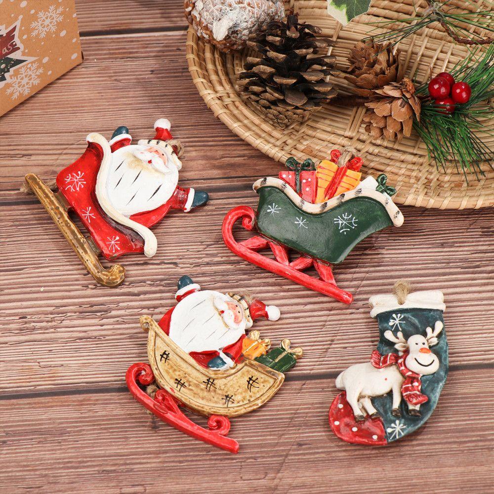 KUNHEV Phụ Kiện Trang Trí Giáng Sinh Hình Hoa Mẫu Đơn / Ông Già Noel