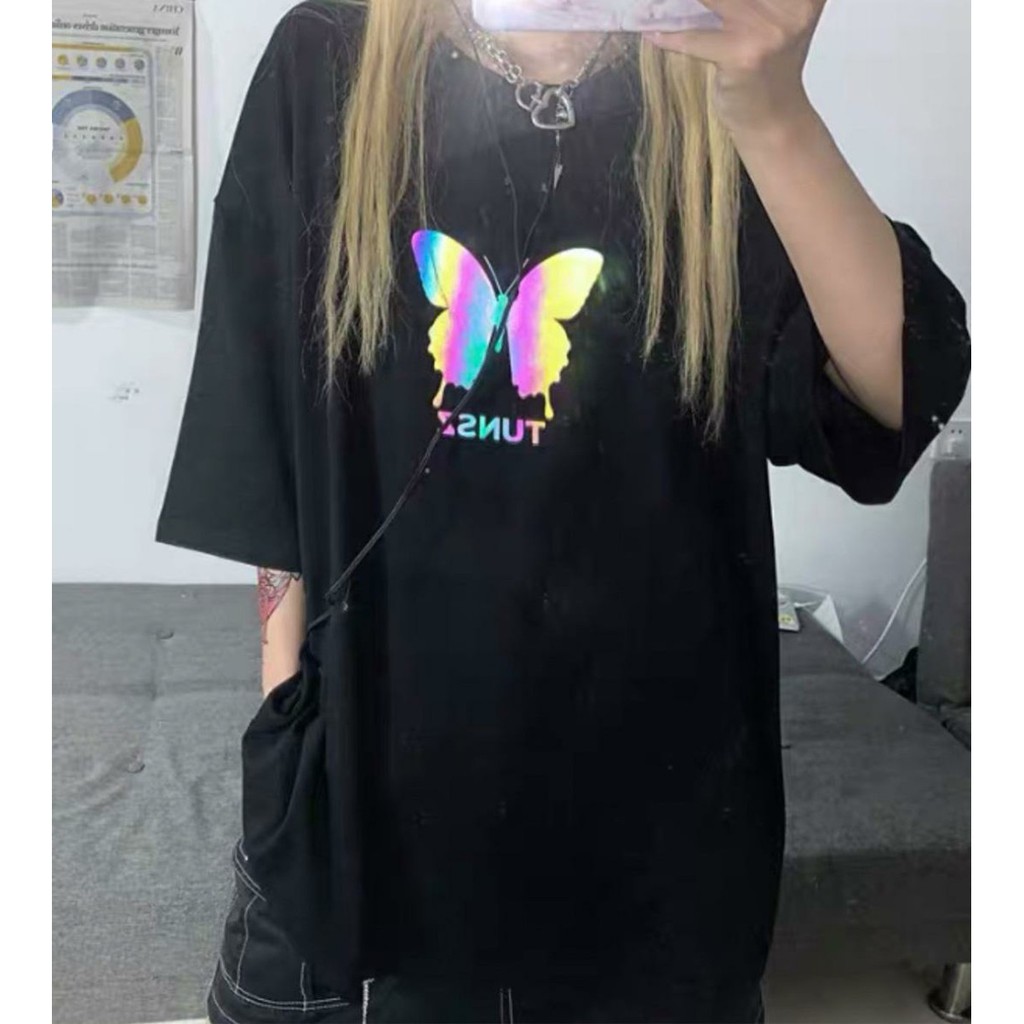 [ FREESHIP ] ÁO THUN NAM NỮ UNISEX FORM RỘNG TAY LỠ PHẢN QUANG CAO CẤP NITI2 IN CON BƯỚM TRƯỚC NGỰC SIÊU HOT TREND-TH55