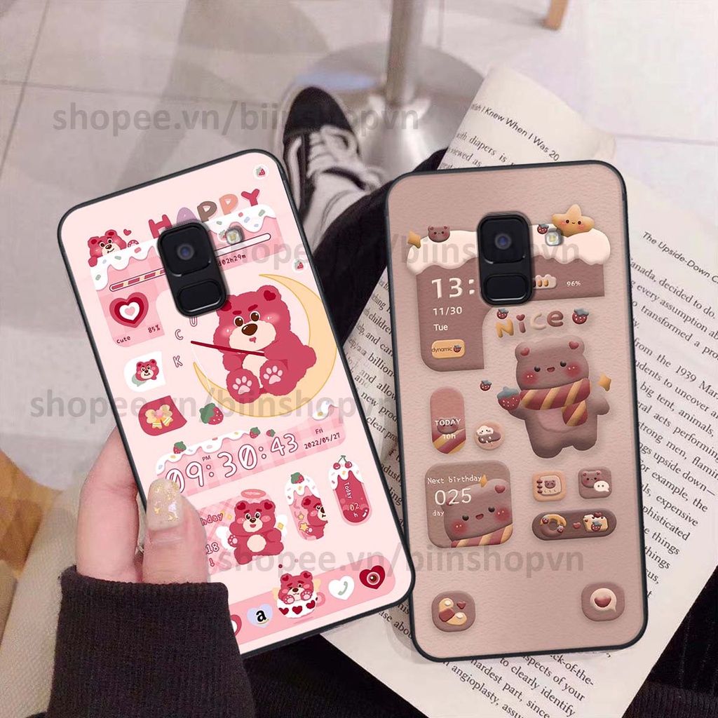 Ốp Samsung A8 2018 / A8 Plus / A8+ in 3D icon gấu nổi siêu xinh, siêu đáng yêu, cá tính phong cách