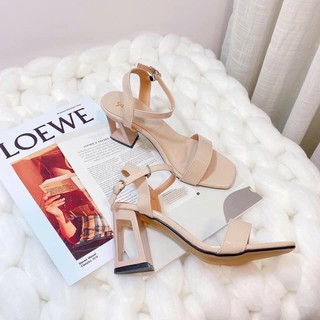 Giày sandal nữ gót lỗ dây mảnh da mềm êm chân siêu hot cao 7p