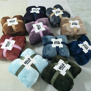 Chăn Lông Tuyết Muji Xuất Nhật 2 Lớp Siêu Ấm Mềm Mịn