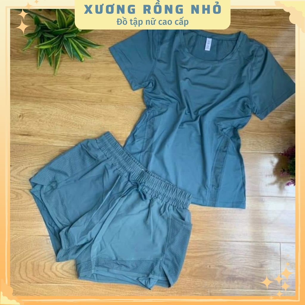 Đồ thể thao nữ, bộ đồ tập gym nữ chất thun lạnh phối lưới, tôn dáng