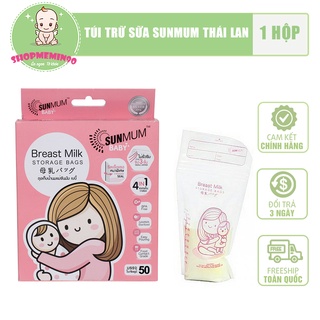 Hộp 50 túi trữ sữa sunmum thái lan mẫu mới