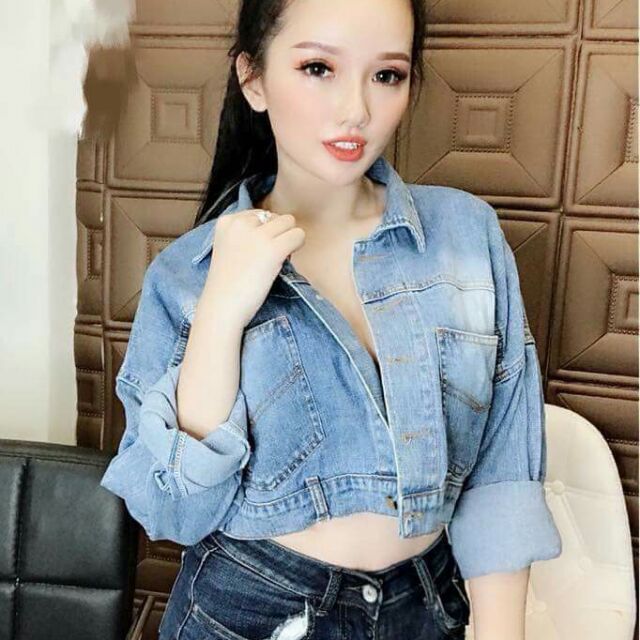 Áo khoác jean crop