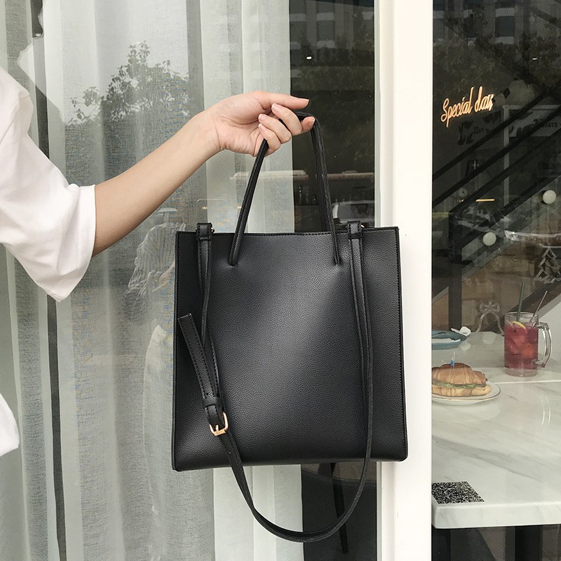 Túi Xách Nữ Tote Da PU Cao Cấp Mềm Đẹp Phom Vuông Kèm Ví Nhỏ Xinh Có Dây Đeo Chéo Style Thời Trang Công Sở Đi Làm Đi Học
