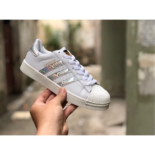 Giày thể thao nữ Super star xám bạc