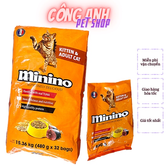 Minino - Thức Ăn Cho Mèo Hạt 480gram cho mèo trưởng thành