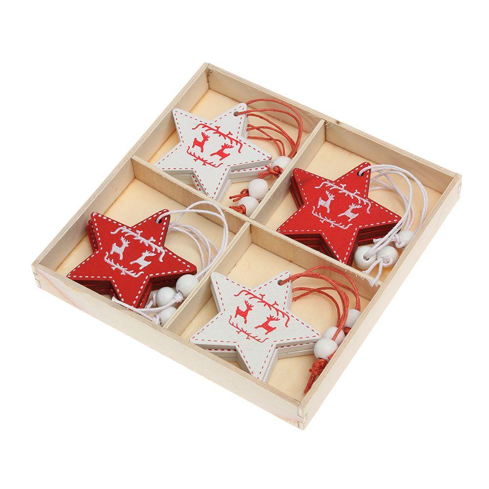 Set 12 Phụ Kiện Gỗ Treo Trang Trí Giáng Sinh