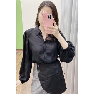 sơmi đen mango vợt sale