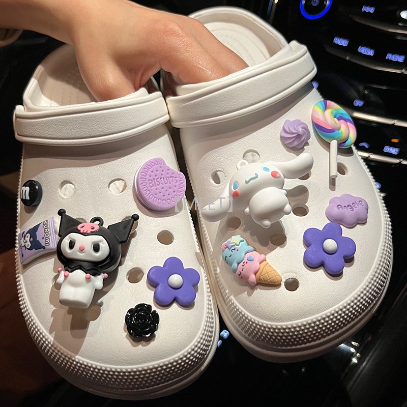 [MEET] Phụ Kiện Khóa Cài Giày Crocs DIY Hình Hoa Hoạt Hình Trang Trí Hoa croc Jobz charm-Sanrio