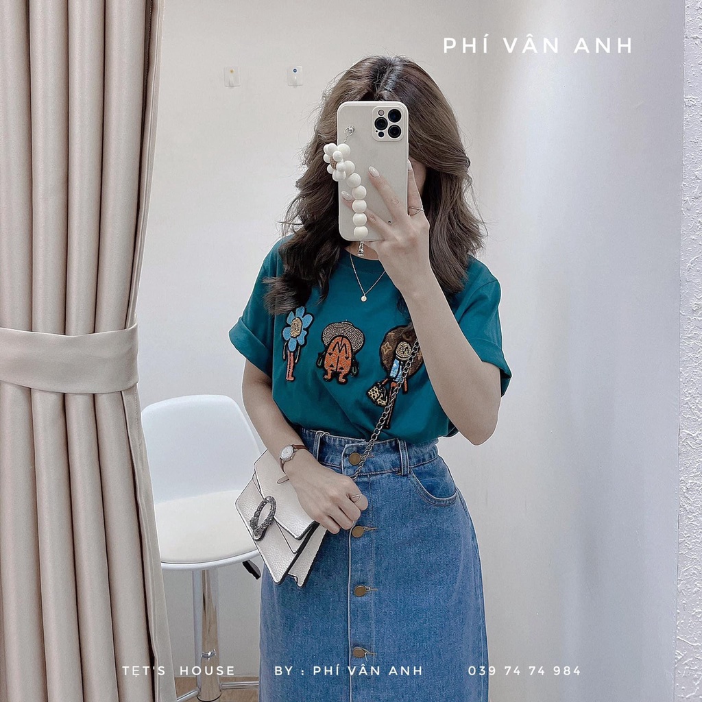 Áo thun PY tag hình thêu LV hàng Quảng Châu cao cấp chất cực đẹp