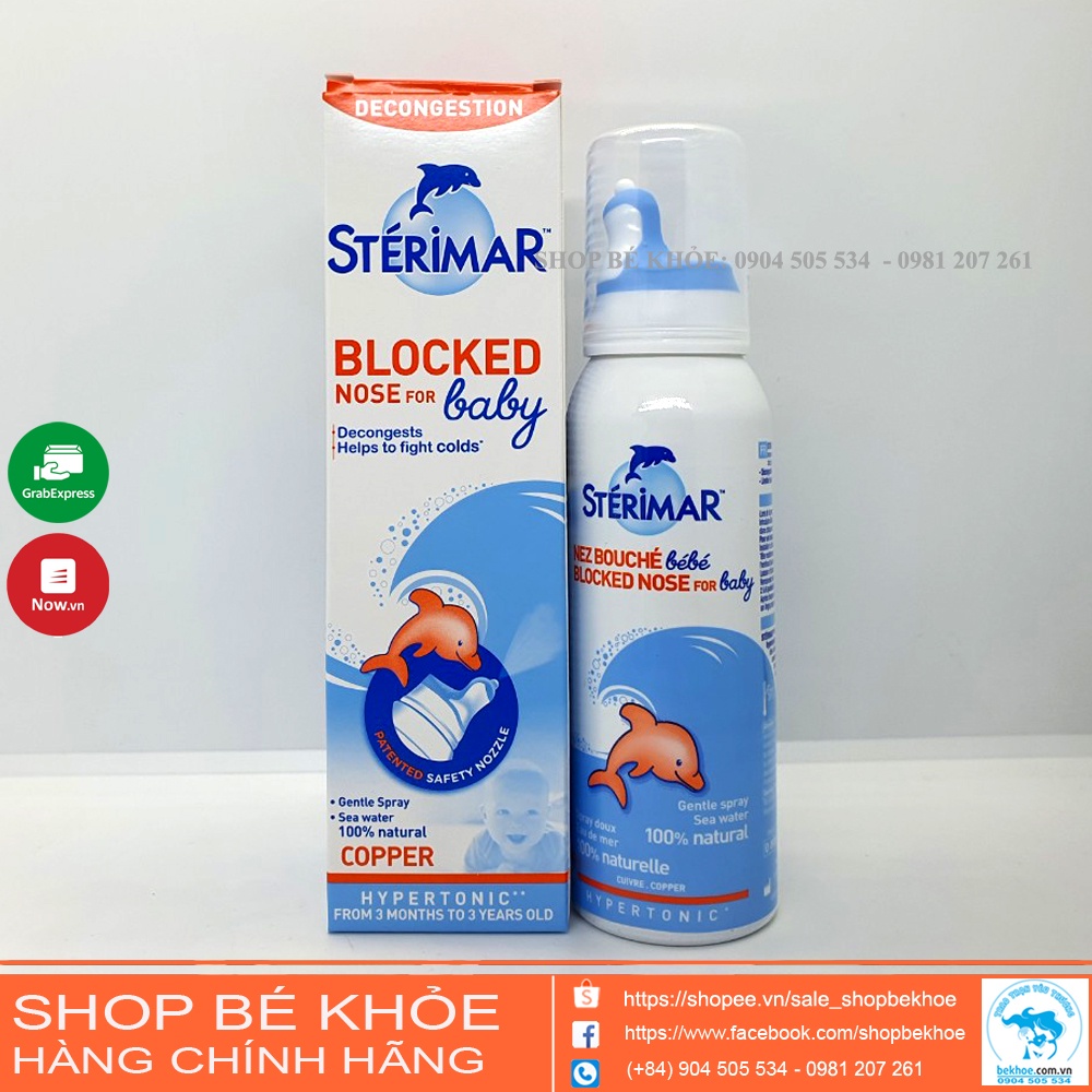 Xịt muối mũi Sterimar nước biển sâu xịt mũi cá heo vàng, cam Sterimar pháp 100ml