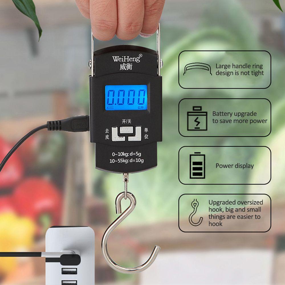 Cân Hành Lý Kỹ Thuật Số Có Đèn Nền Sạc USB Tiện Dụng