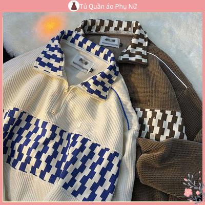 / O n > Áo Khoác polo Dáng Rộng Nửa Cổ Có Khóa Kéo Phong Cách Đường Phố Nhật Bản Mùa Xuân Thu Dễ Phối Đồ Cho Cặp Đôi