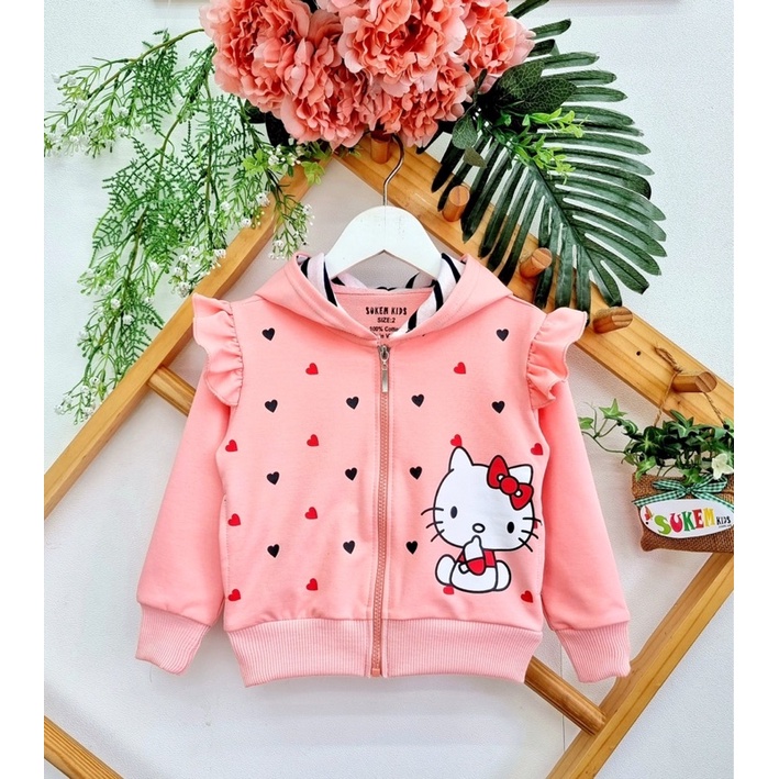 Áo khoác thun Hello Kitty.