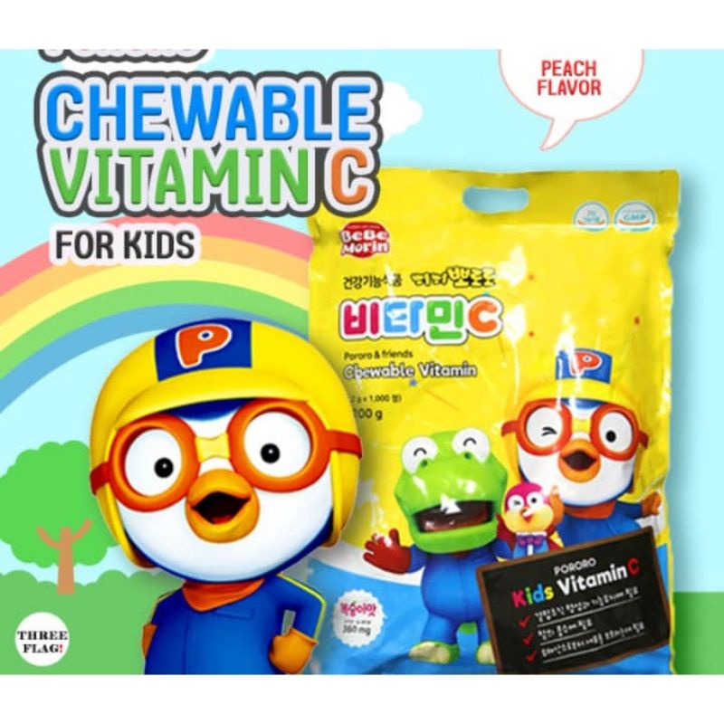 Kẹo Vitamin C&D Pororo Vị Đào 60g