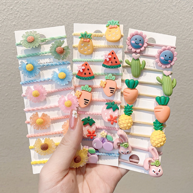 Set 10 Dây Cao Su Kiểu Hoạt Hình Dễ Thương Cho Bé