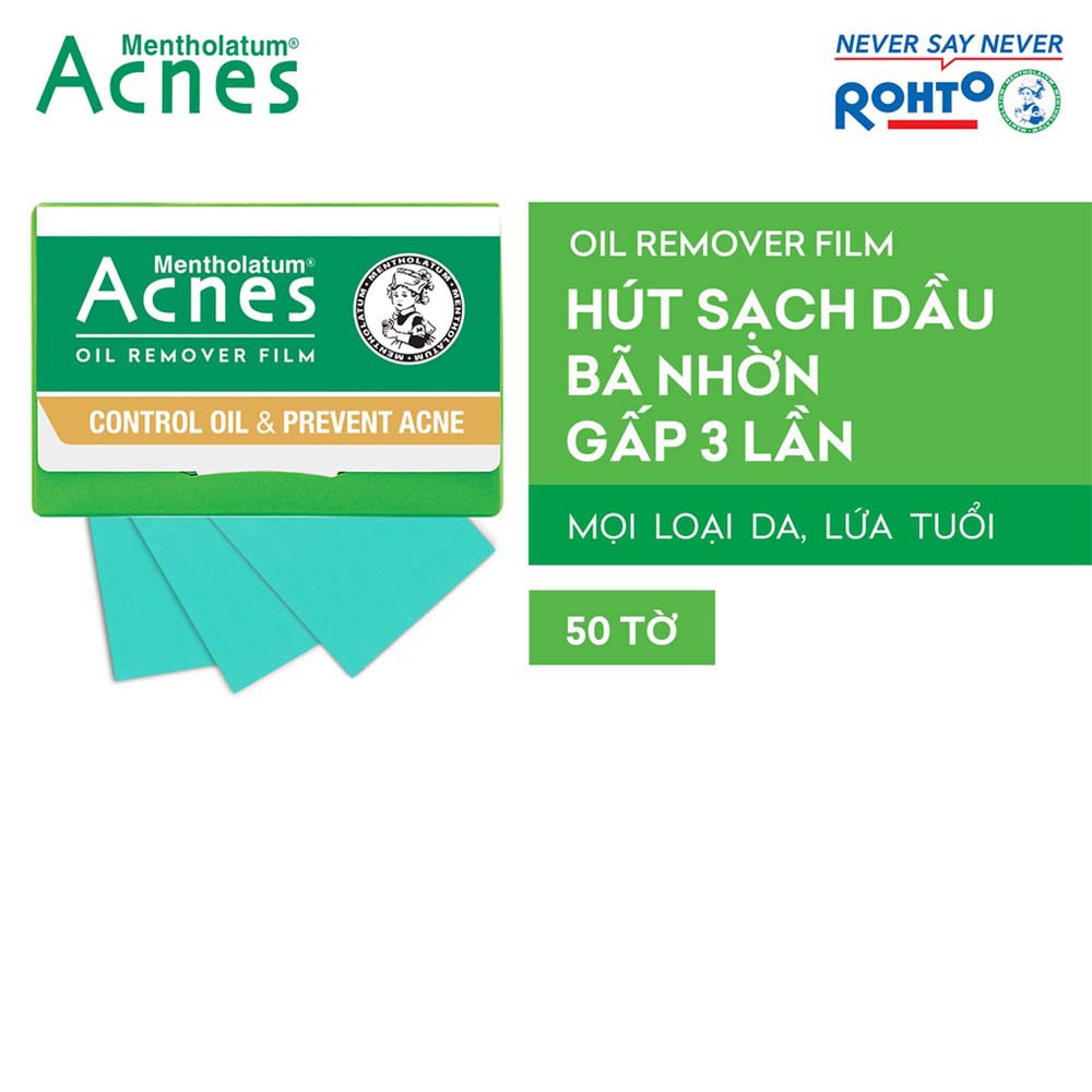 Combo miếng dán mụn Acnes Clear Patch 24 miếng &amp; Phim thấm dầu Oil Remover Film 50 tờ