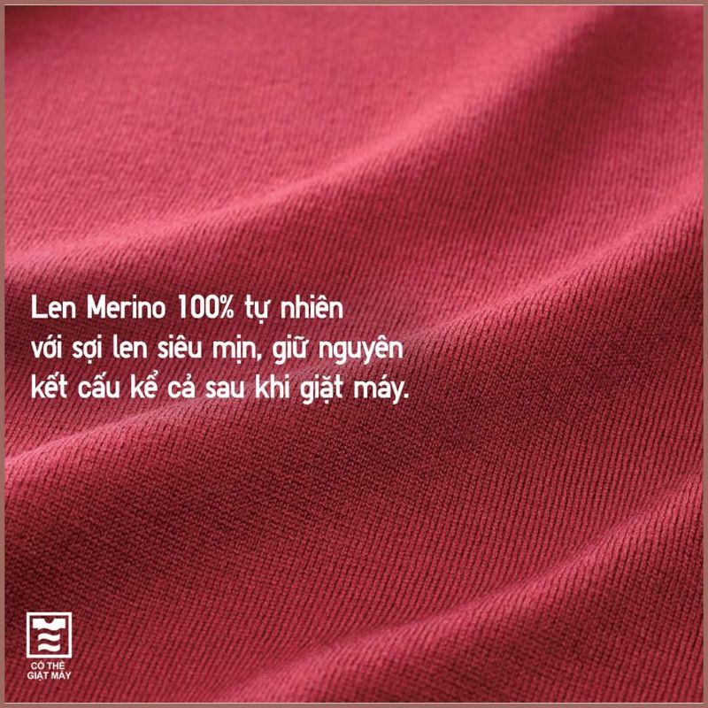 NỮ- Áo len lông cừu Merino cổ tròn dài tay