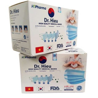 Khẩu Trang Y Tế 4 Lớp Cao Cấp Dr Hiếu (50c/1 hộp)