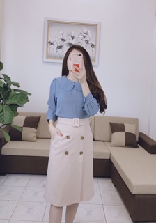 Chân váy chữ A 4 cúc