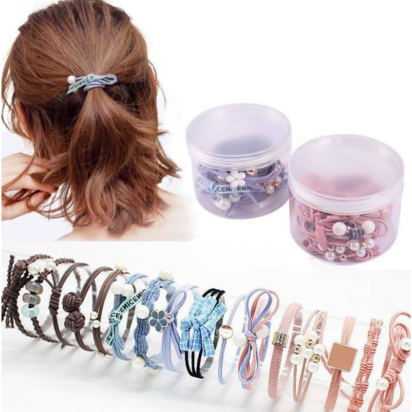 Combo 12 dây cột tóc phong cách thời trang (T04)