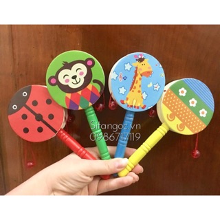 Trống xúc xắc gỗ đáng yêu cho bé phát triển giác quan