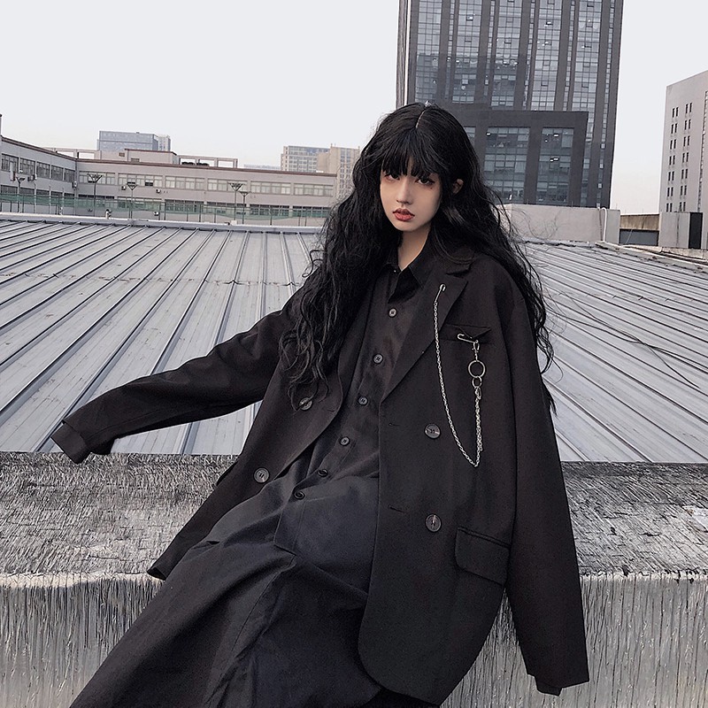 [SẴN]-Áo Blazer Đen form rộng (C100)