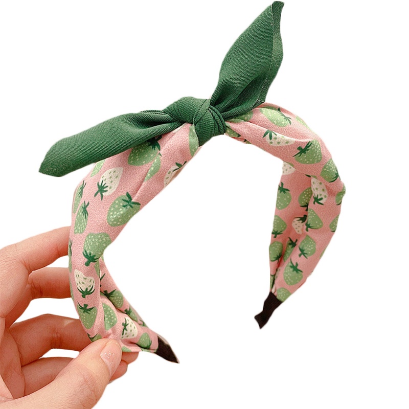 Băng Đô Cài Tóc Tai Thỏ Họa Tiết Trái Cây Dễ Thương Cho Bé Gái