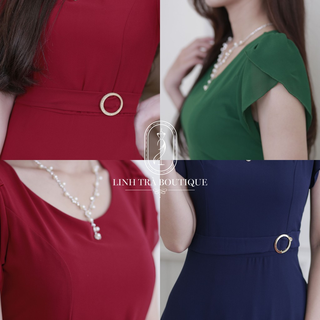 Váy đầm trung niên cao cấp [LINH TRÀ] đầm voan kèm thắt lưng eo thiết kế lịch sự, sang trọng - TM 44 | BigBuy360 - bigbuy360.vn
