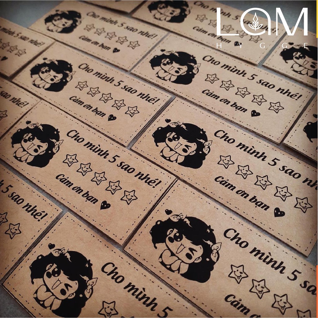 100 NHÃN DÁN STICKER XIN REVIEW ĐÁNH GIÁ 5 SAO - CHẤT LIỆU KRAF HANDMADE PHONG CÁCH VINTAGE