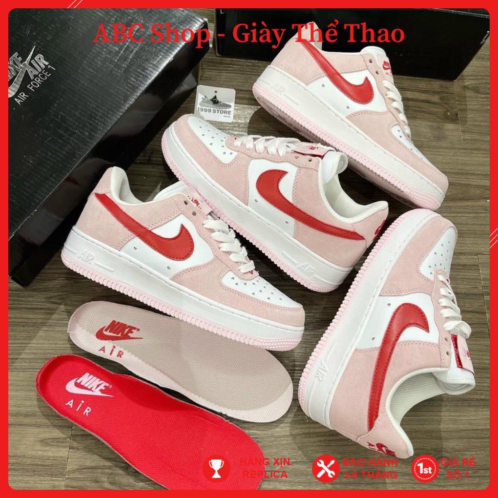 [FreeShip+ Hàng Xịn] Giày Air Force 1 trắng hồng Full phụ kiện, Giày Thể Thao AF1 trắng móc hồng Chuẩn 11