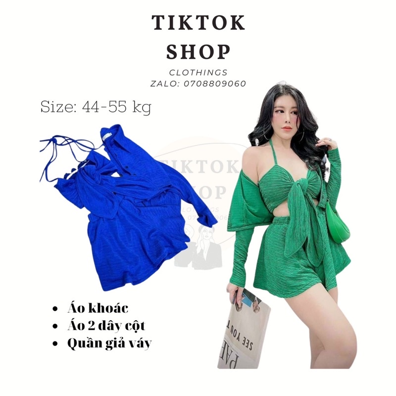 Set đồ nữ 3 món ( áo + quần + khoác ) chất thun nhũ cao cấp