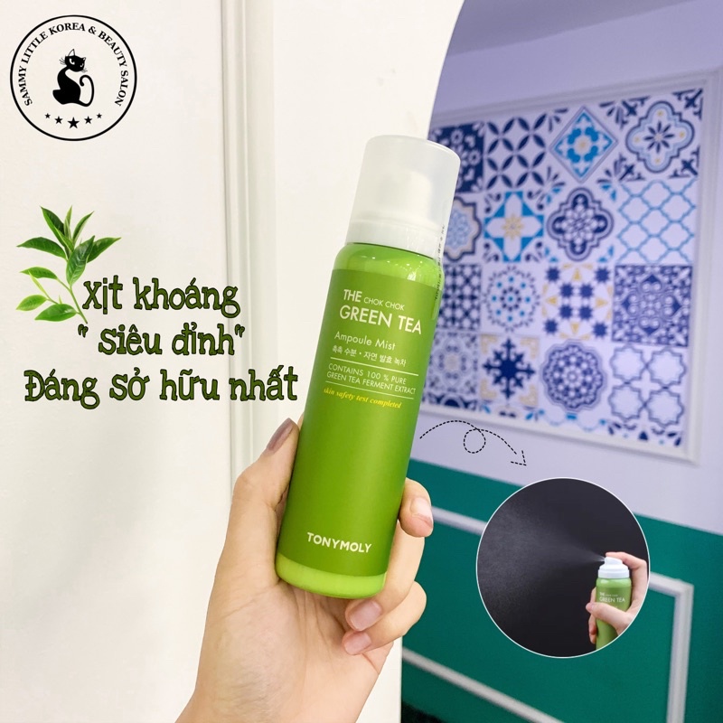 Xịt khoáng dưỡng ẩm Tonymoly The Chok Chok Green Tea Watery Mist 150ml