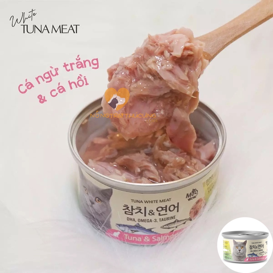 Pate Cho Mèo MeoWow Hàn Quốc Lon 80gr - ĐỦ 6 VỊ - Pate mèo mọi lứa tuổi