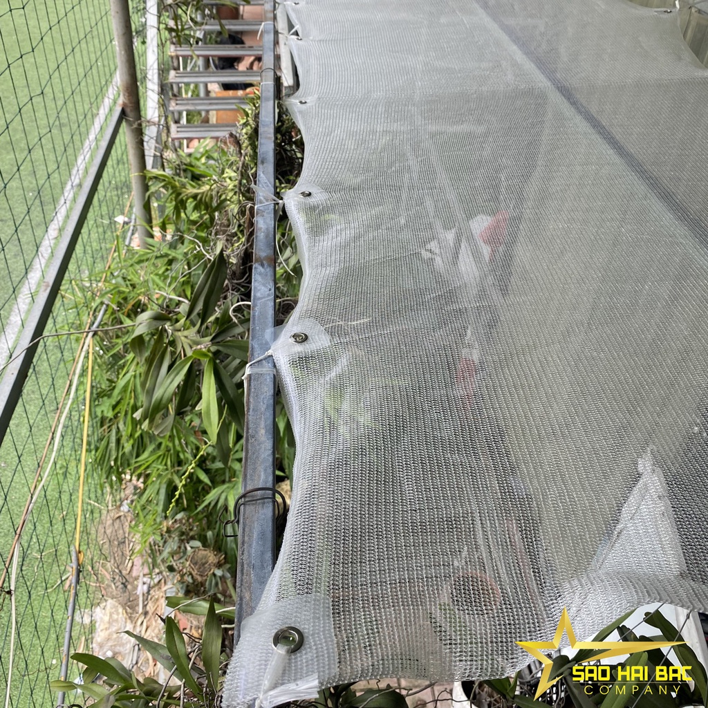 Lưới dệt kim Đài Loan che nắng màu trắng đóng khuy sẵn các khổ 1m, 2m, 3m