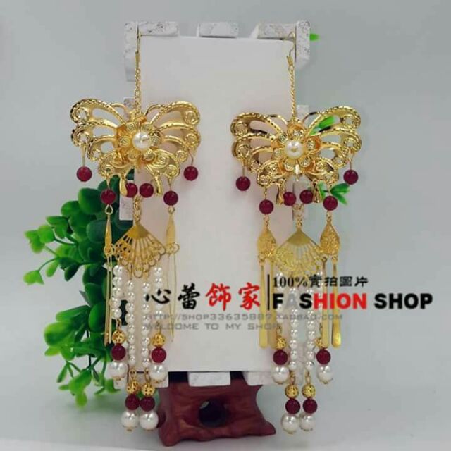 Đủ màu khuyên tai bông tai cổ trang hầu đồng mẫu lớn