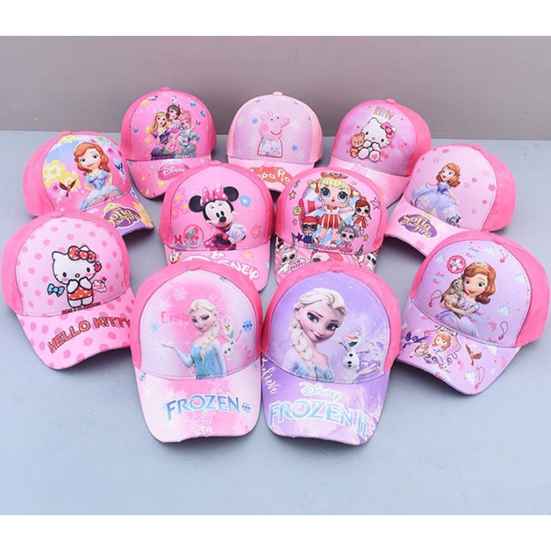 Mũ lưỡi trai bé gái 6-12 tuổi 3D lưỡi cong - Công chúa Elsa