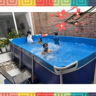Bể bơi mini, bể bơi mini cho bé, bể bơi cho bé, bể bơi thanh kim loại, bể bơi lắp ghép kích thước 2.8x3.4x0.8m