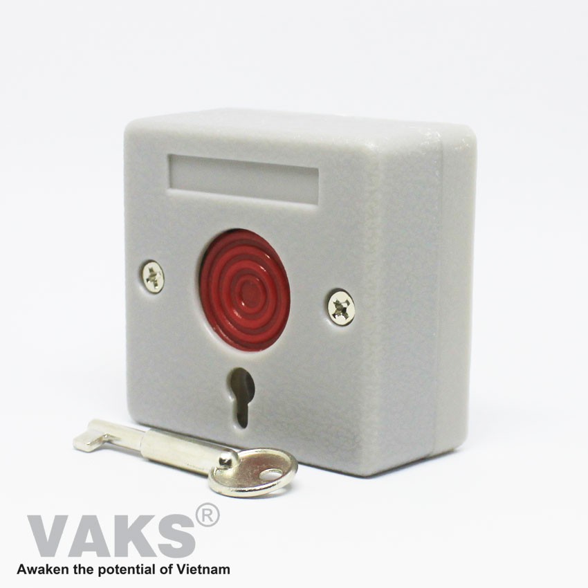 Nút nhấn khẩn cấp loại nhỏ PB-68, an ninh, báo động, báo cháy - có chìa khóa kèm theo