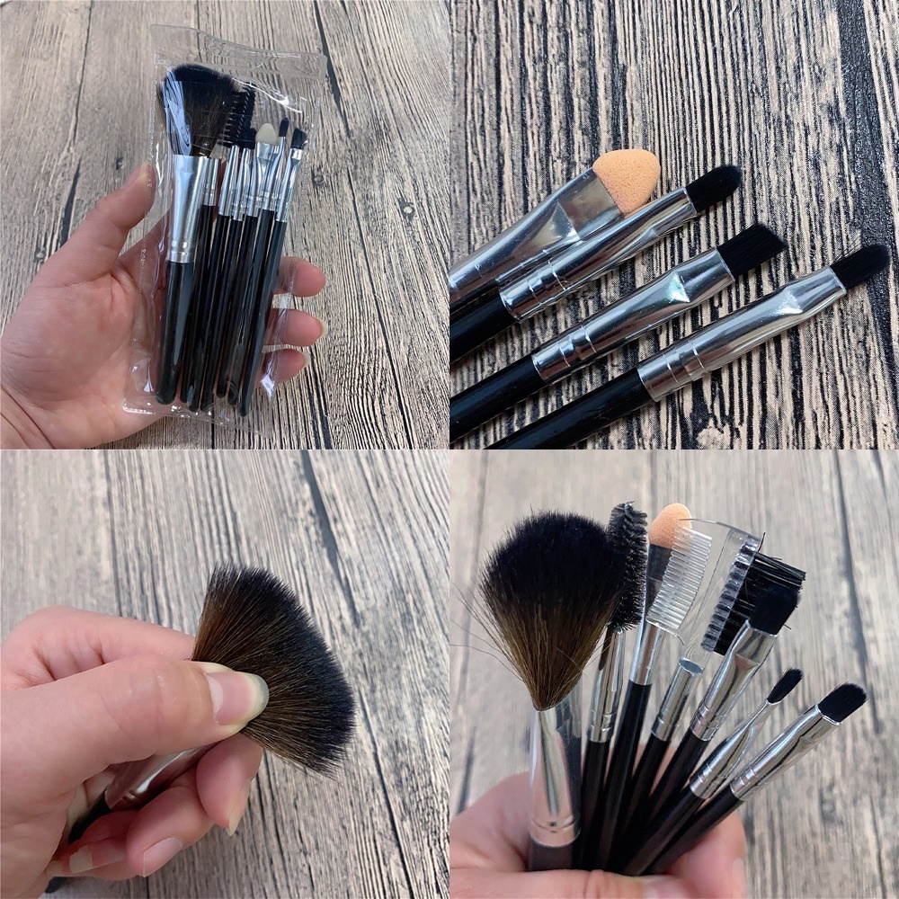 Set 7 Cọ Trang Điểm Phấn Mắt / Kem Nền / Lông Mày / Che Khuyết Điểm Màu Đen