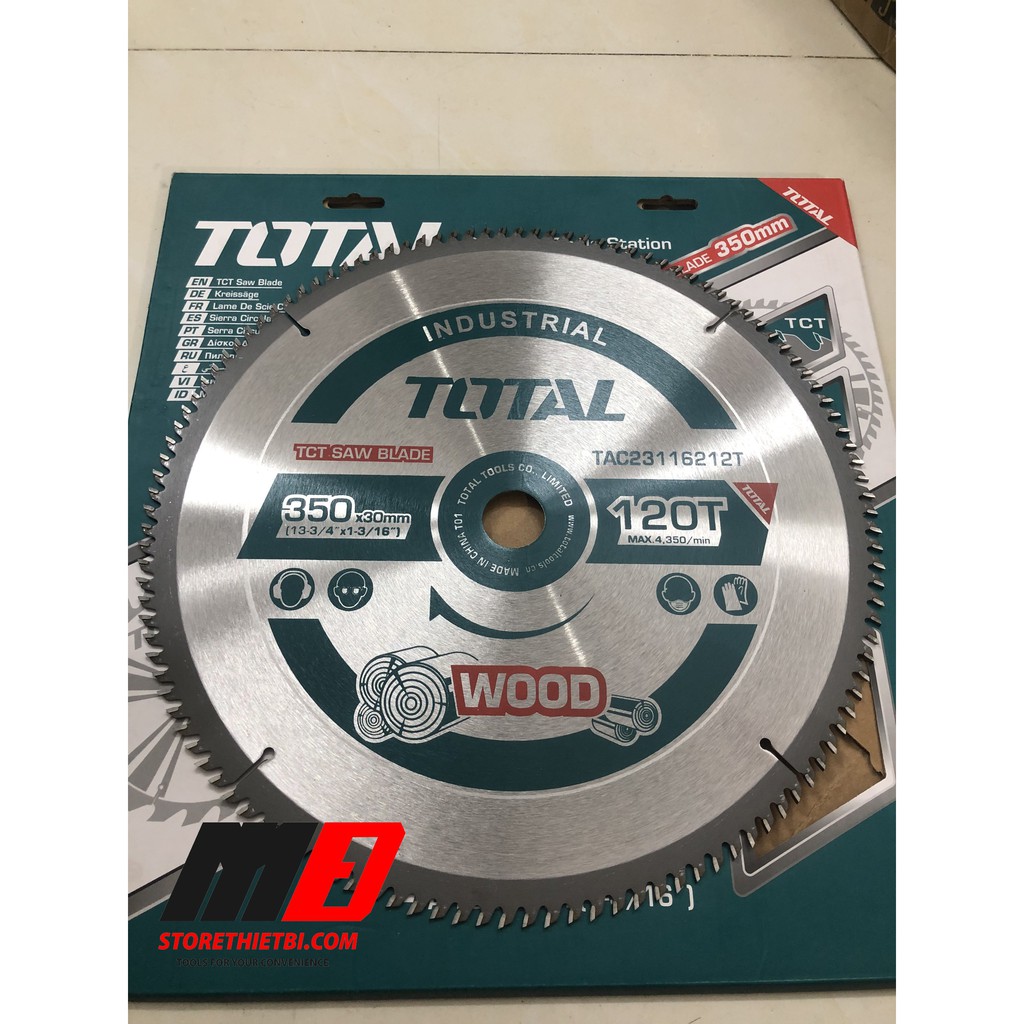 TAC23116212T Lưỡi cưa gỗ hợp kim TCT 120 răng 350mm (14&quot;) Total