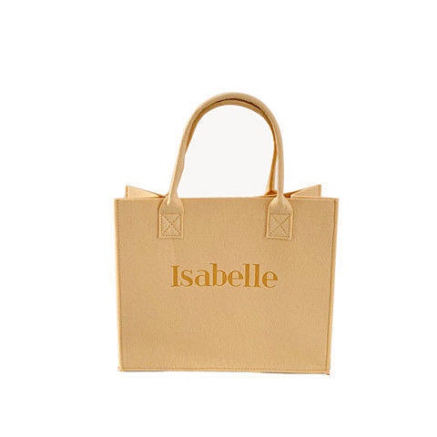 High-Profile Figure Felt Bag Xiaohongshu Same Style Tote Bag Shoulder Girl Logo Handbag Shopping Bag Tuition Bag JkDl