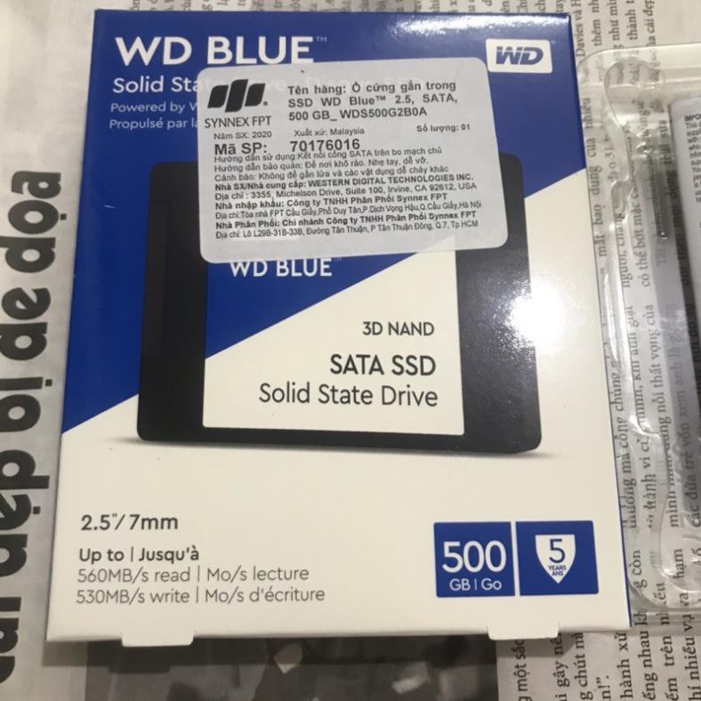 Boxfull - Bộ vỏ ssd 500G WD Blue dùng để trưng bày hoặc bảo quản ssd