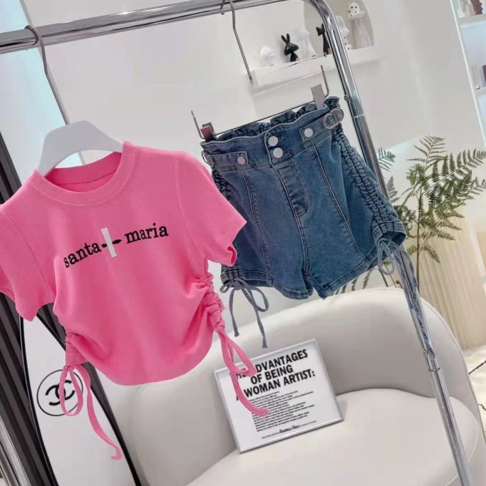 Áo Thun Cotton Tay Ngắn Cổ Tròn Thoải Mái In Họa Tiết Hoạt Hình Phong Cách Hàn Quốc Thời Trang Mùa Hè Dành Cho Bé Gái Trung Niên 5