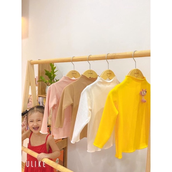 Áo giữ nhiệt cotton len co giãn 4 chiều phối hình siêu dễ thương cho bé