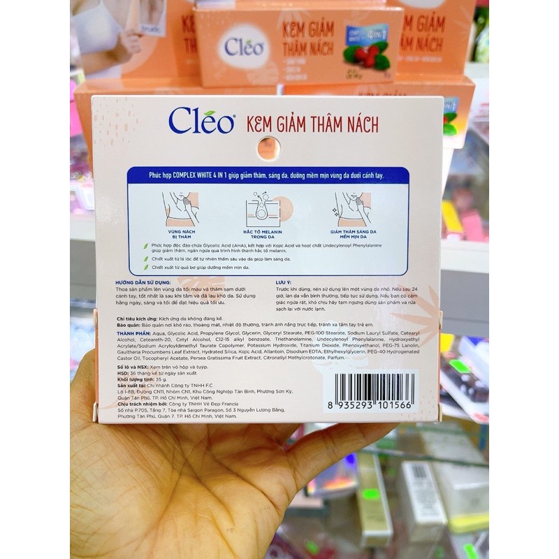 CLEO Kem giảm thâm nách 35g